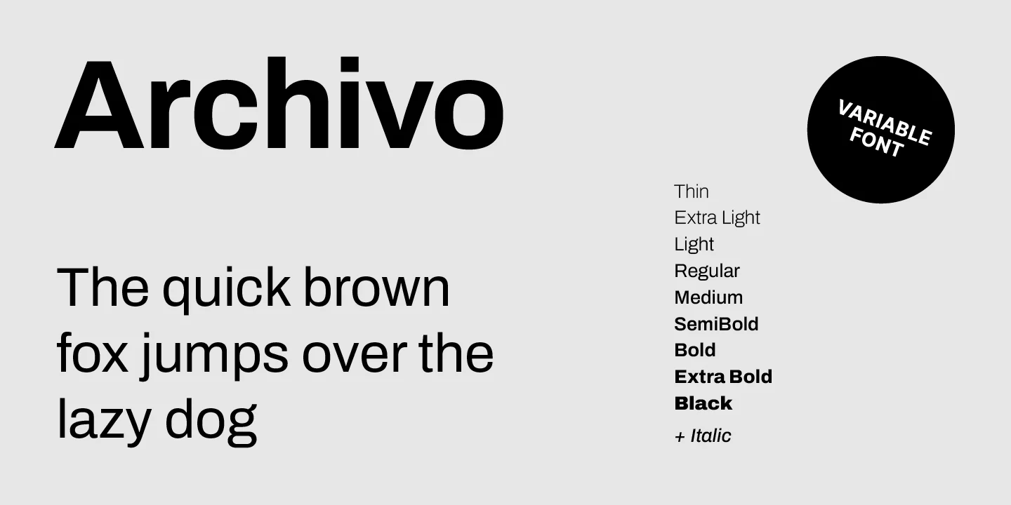 Archivo Sans Serif oawfeed