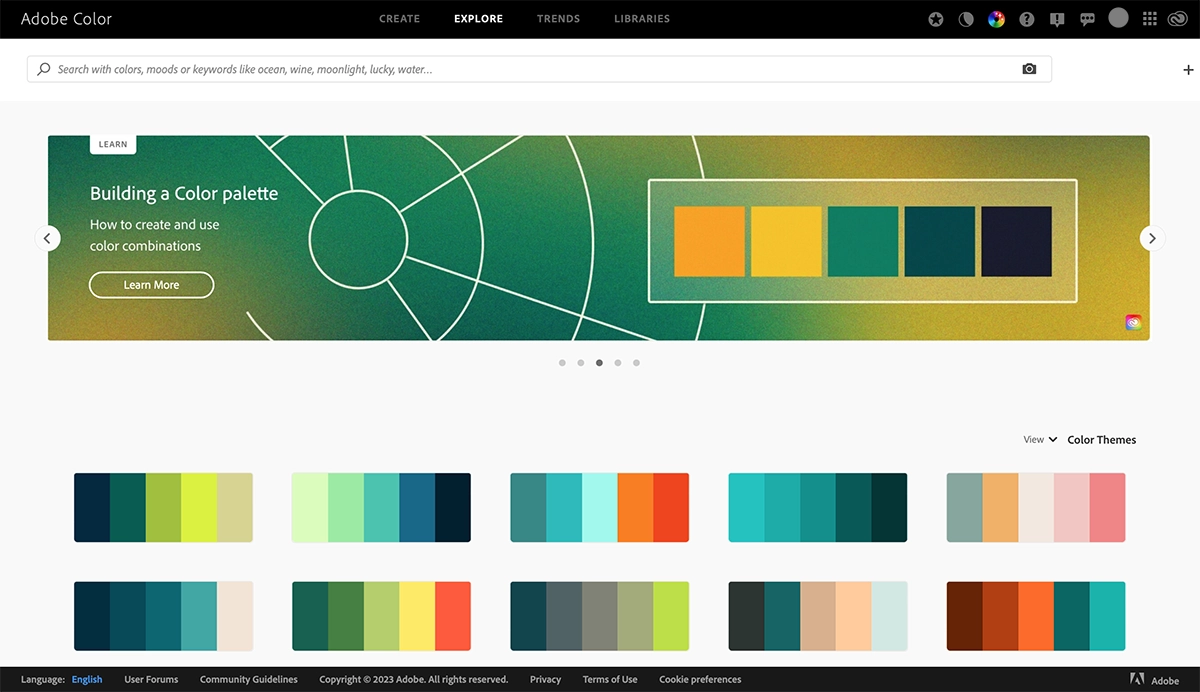 Alat Palet Warna Merek Adobe Color